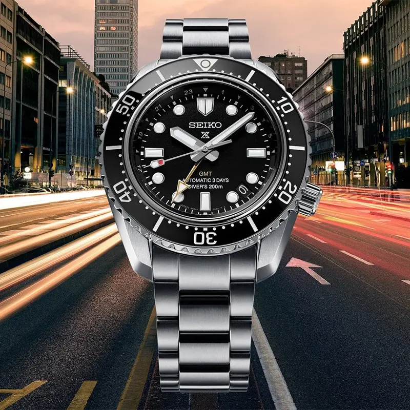 Seiko Prospex Sea Diver's GMT Sea Black Dial Men's Watch- SPB383J1